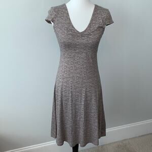 Toad and Co Mocha Geometric Print Short Sleeve Athletic Rosemarie Dress Sz XS